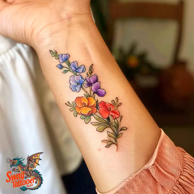 150 Sweet Pea Flower Tattoo Design Ideas and Deep Meanings 22 sweet pea tattoo