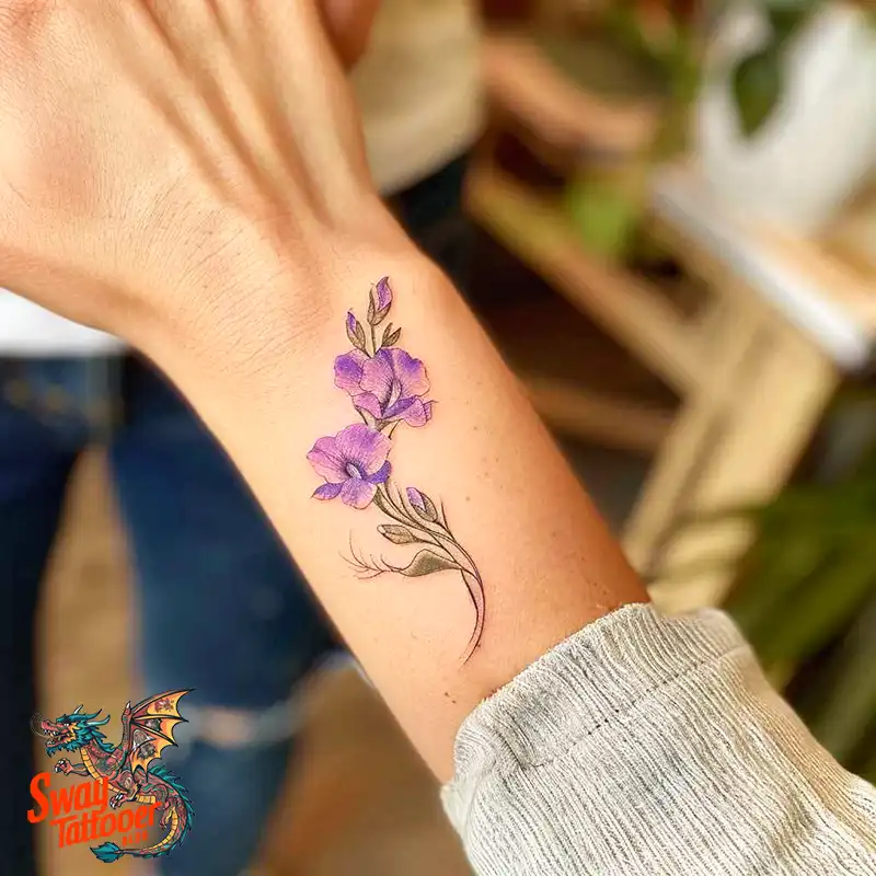 150 Sweet Pea Flower Tattoo Design Ideas and Deep Meanings 20 sweet pea tattoo