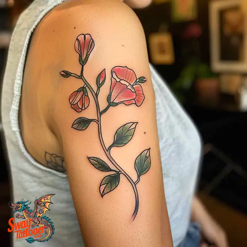 150 Sweet Pea Flower Tattoo Design Ideas and Deep Meanings 5 sweet pea tattoo