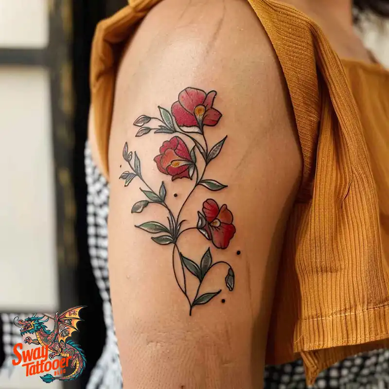 150 Sweet Pea Flower Tattoo Design Ideas and Deep Meanings 1 sweet pea tattoo