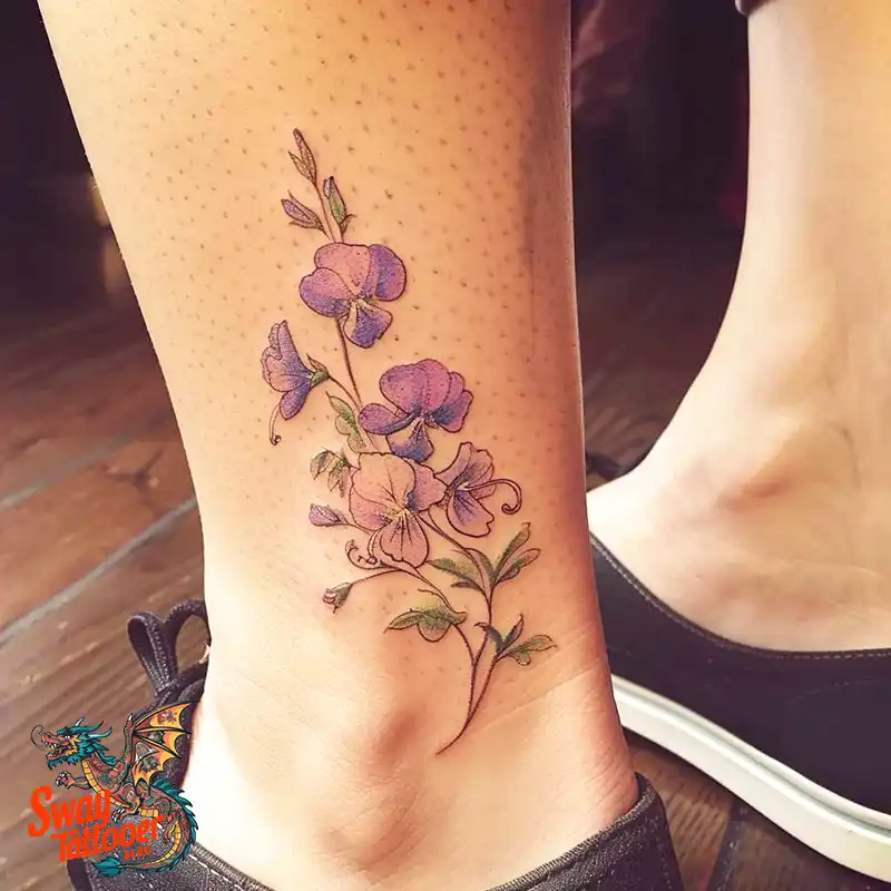 150 Sweet Pea Flower Tattoo Design Ideas and Deep Meanings 144 sweet pea flower tattoo