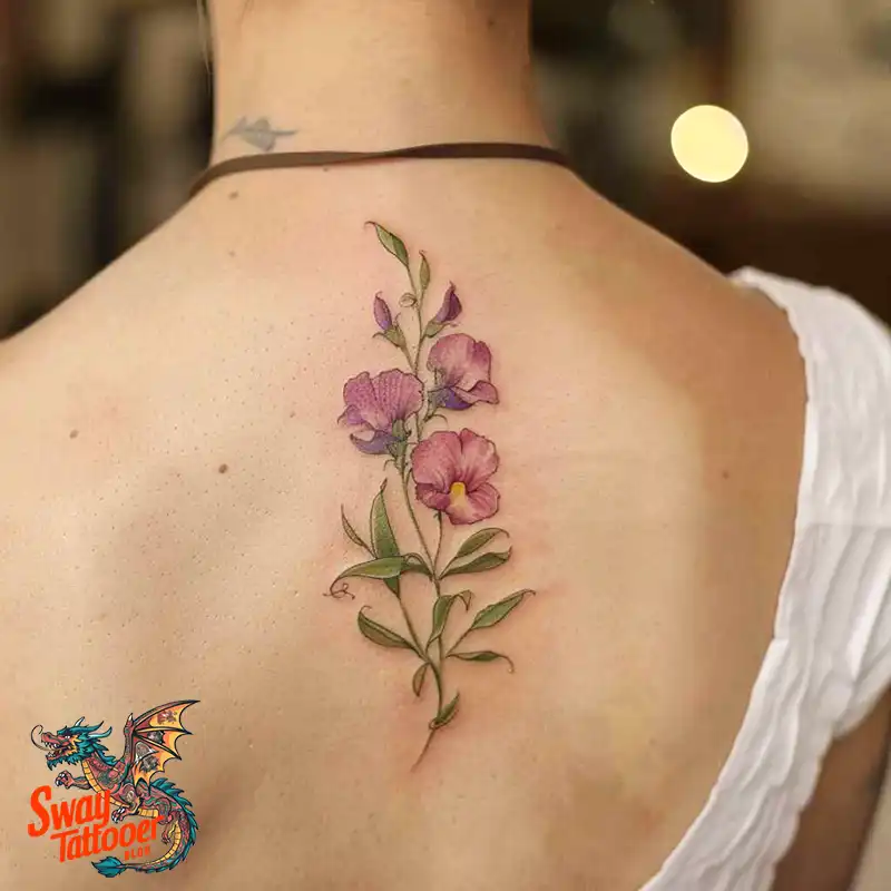 150 Sweet Pea Flower Tattoo Design Ideas and Deep Meanings 141 sweet pea flower tattoo