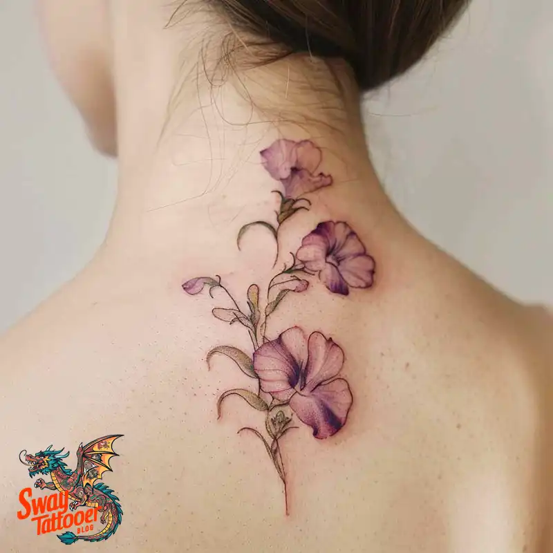 150 Sweet Pea Flower Tattoo Design Ideas and Deep Meanings 115 sweet pea flower tattoo