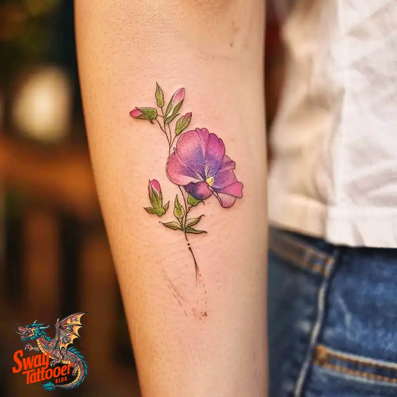 150 Sweet Pea Flower Tattoo Design Ideas and Deep Meanings 125 sweet pea flower tattoo