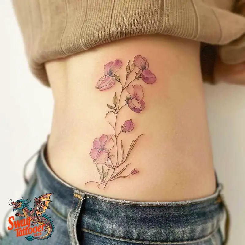 150 Sweet Pea Flower Tattoo Design Ideas and Deep Meanings 111 sweet pea flower tattoo