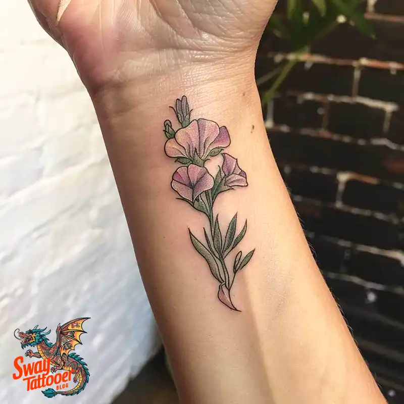 150 Sweet Pea Flower Tattoo Design Ideas and Deep Meanings 109 sweet pea flower tattoo
