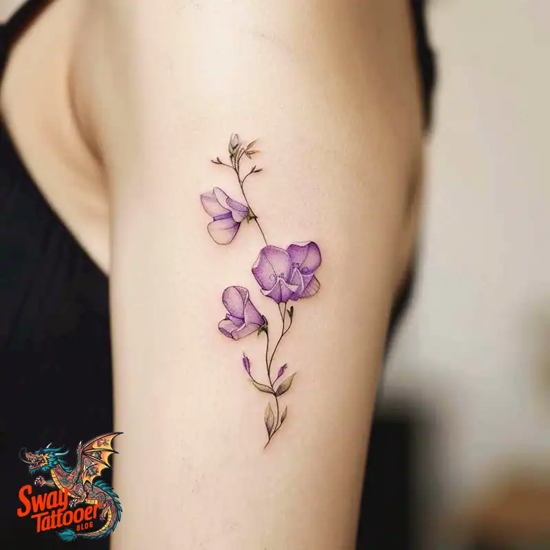 150 Sweet Pea Flower Tattoo Design Ideas and Deep Meanings 106 sweet pea flower tattoo
