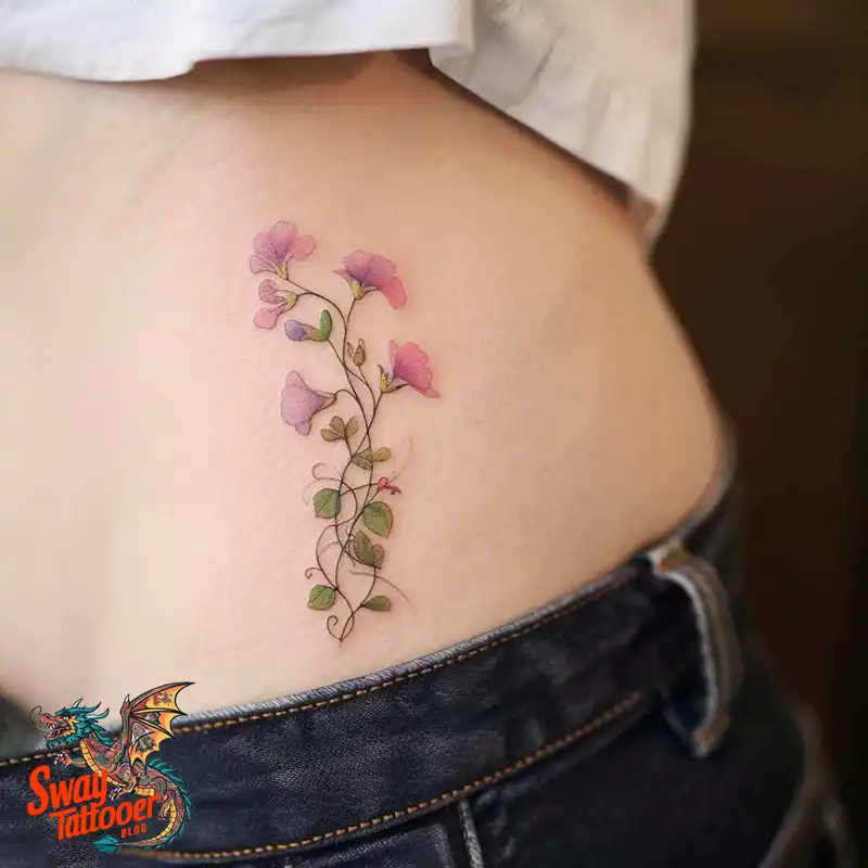 150 Sweet Pea Flower Tattoo Design Ideas and Deep Meanings 105 sweet pea flower tattoo