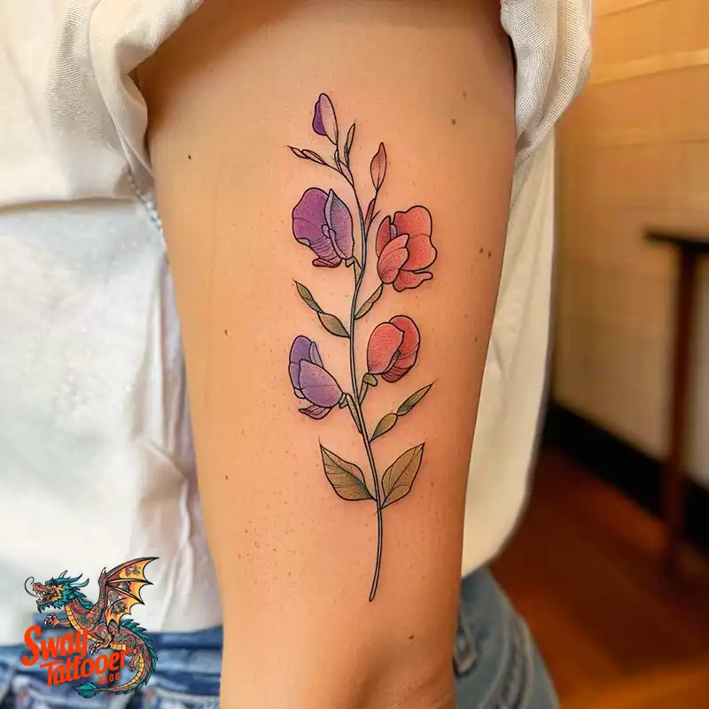150 Sweet Pea Flower Tattoo Design Ideas and Deep Meanings 96 sweet pea flower tattoo