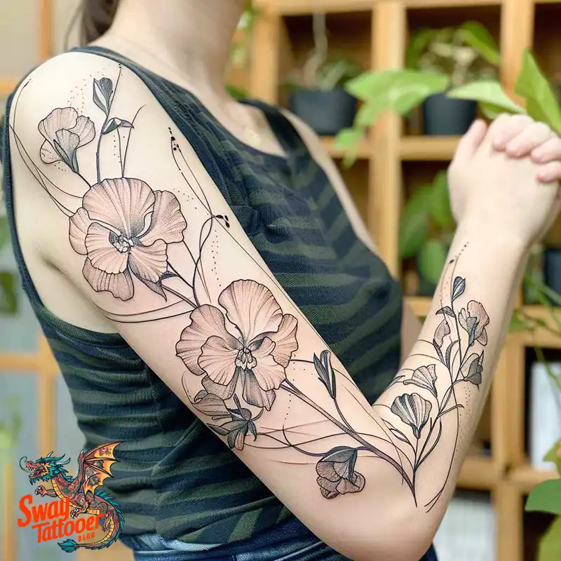 150 Sweet Pea Flower Tattoo Design Ideas and Deep Meanings 86 sweet pea flower tattoo