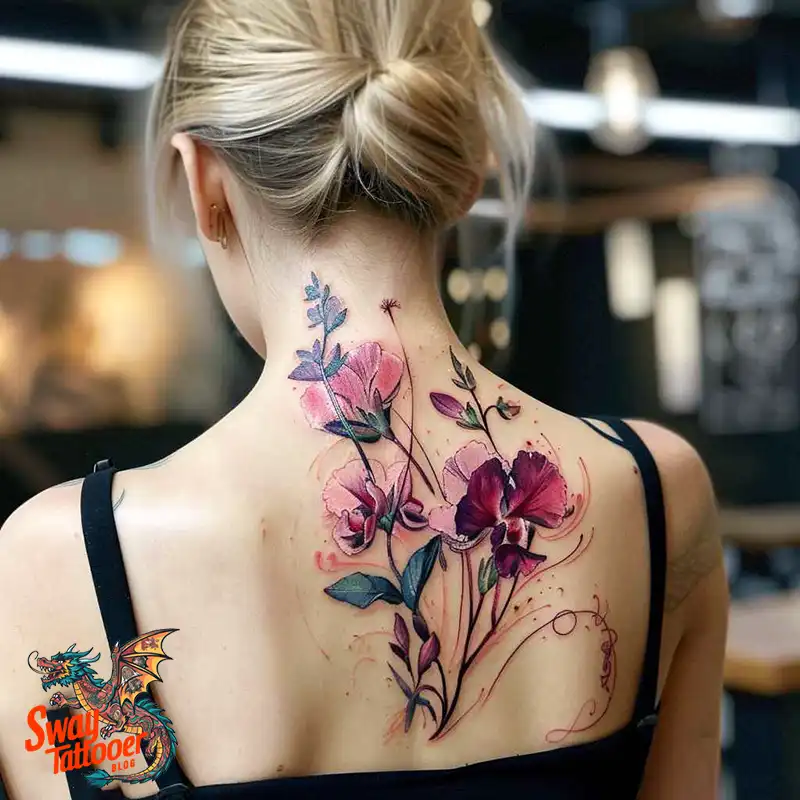 150 Sweet Pea Flower Tattoo Design Ideas and Deep Meanings 81 sweet pea flower tattoo