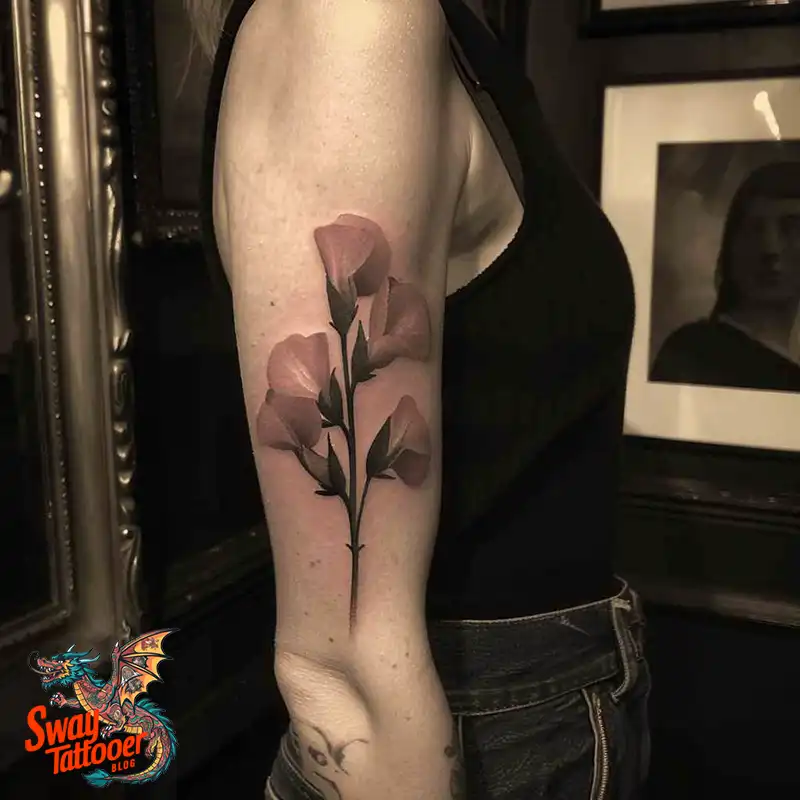 150 Sweet Pea Flower Tattoo Design Ideas and Deep Meanings 79 sweet pea flower tattoo