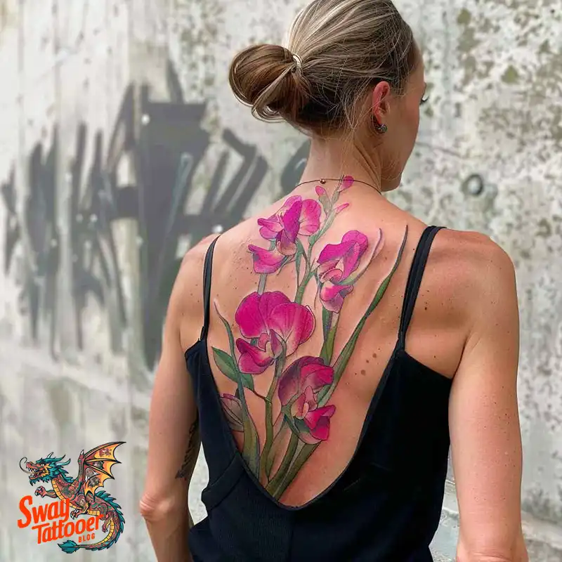150 Sweet Pea Flower Tattoo Design Ideas and Deep Meanings 74 sweet pea flower tattoo