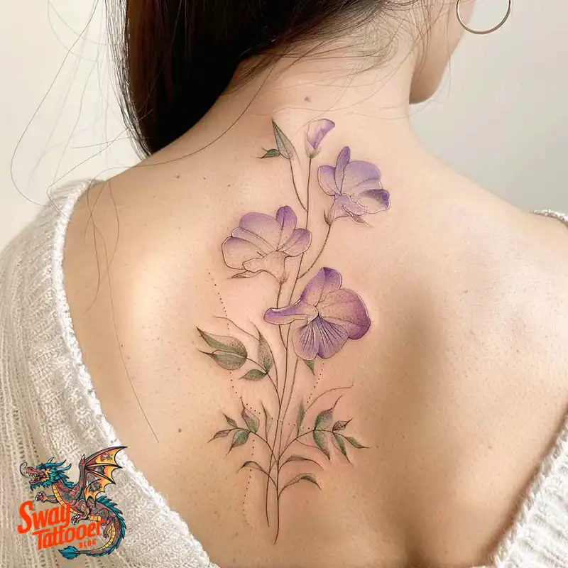 150 Sweet Pea Flower Tattoo Design Ideas and Deep Meanings 78 sweet pea flower tattoo