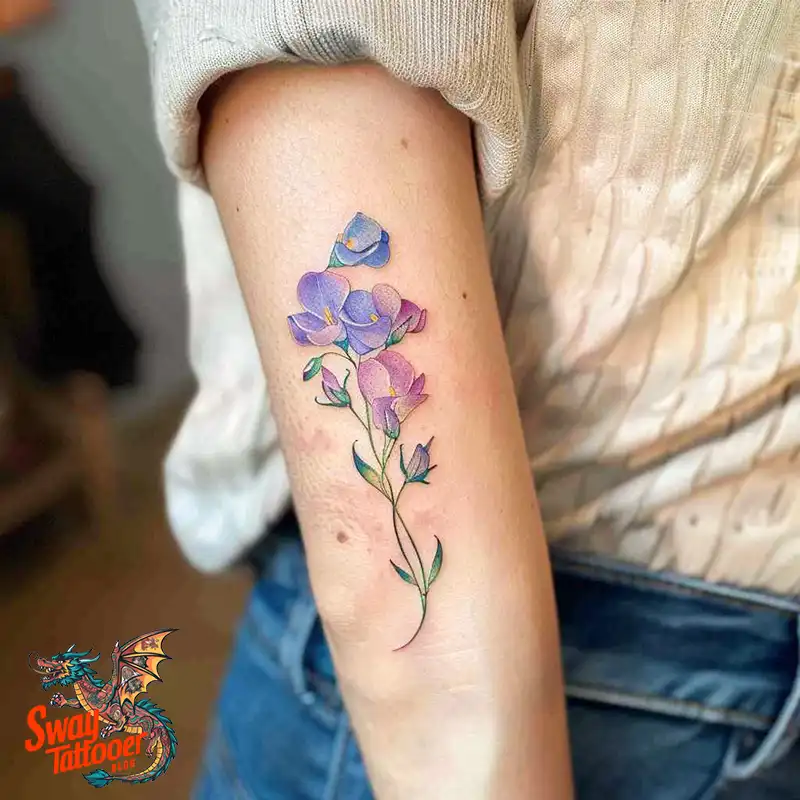 150 Sweet Pea Flower Tattoo Design Ideas and Deep Meanings 71 sweet pea flower tattoo