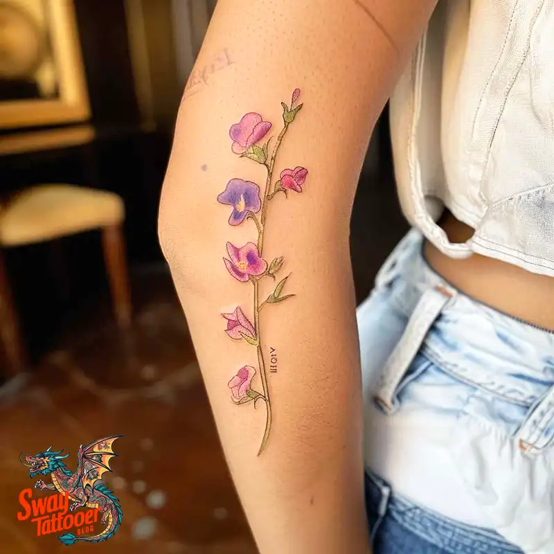 150 Sweet Pea Flower Tattoo Design Ideas and Deep Meanings 56 sweet pea tattoo