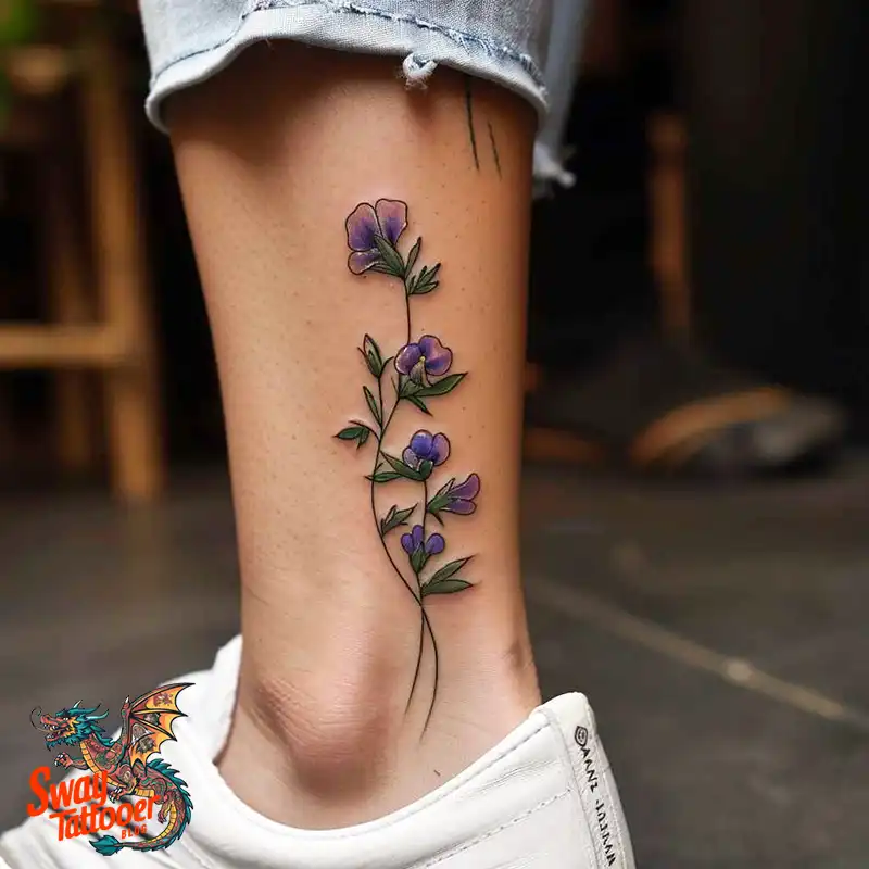 150 Sweet Pea Flower Tattoo Design Ideas and Deep Meanings 51 sweet pea tattoo