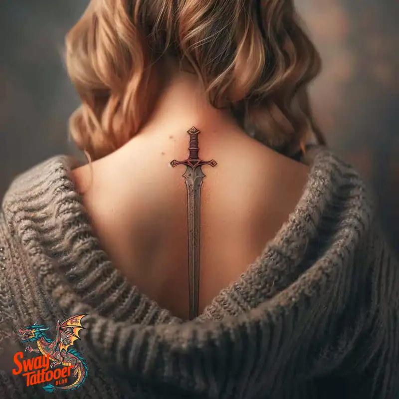 130 Sword on Back Tattoo Design Ideas: Symbol of Strength 35 sword on back tattoo