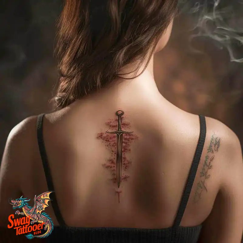 130 Sword on Back Tattoo Design Ideas: Symbol of Strength 34 sword on back tattoo