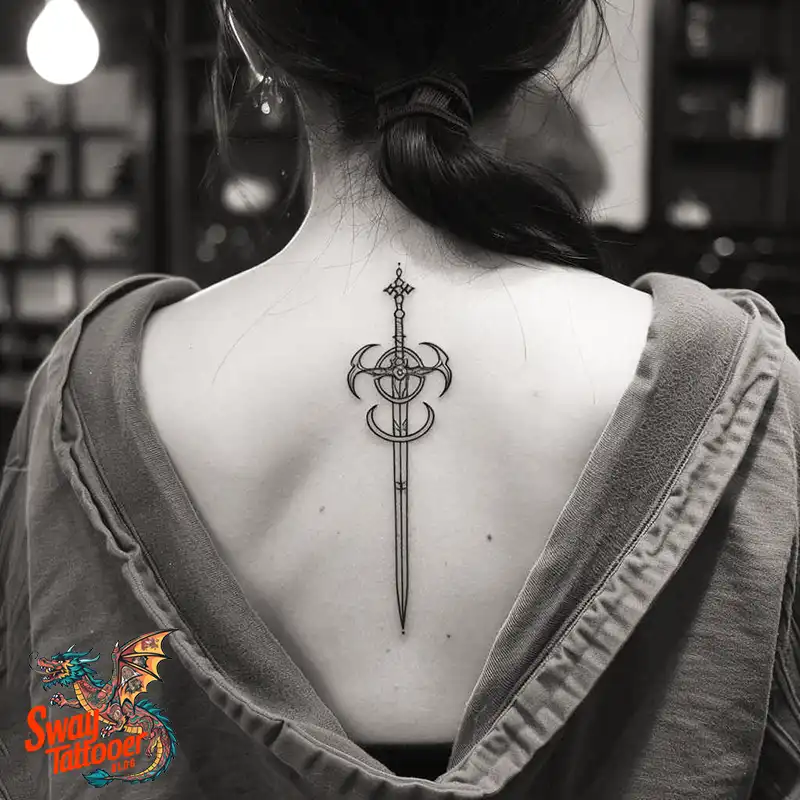 130 Sword on Back Tattoo Design Ideas: Symbol of Strength 33 sword on back tattoo
