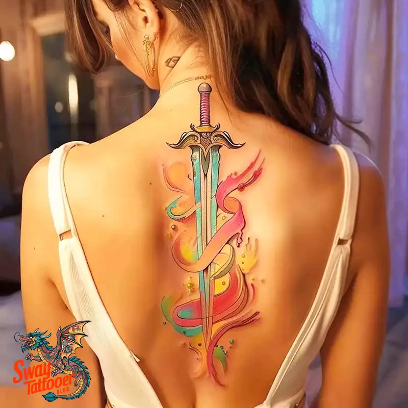 130 Sword on Back Tattoo Design Ideas: Symbol of Strength 26 sword on back tattoo