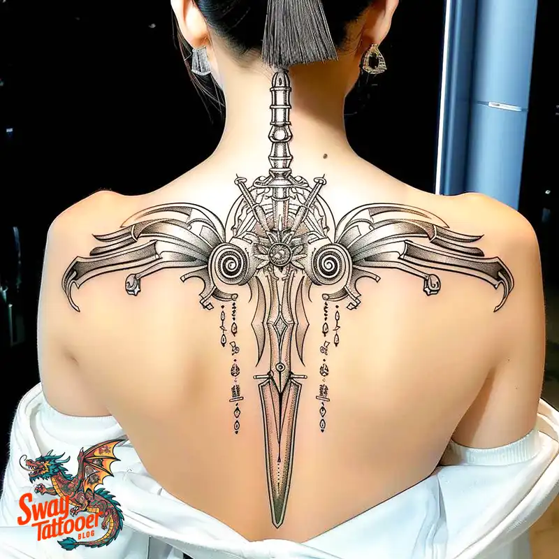 130 Sword on Back Tattoo Design Ideas: Symbol of Strength 24 sword on back tattoo