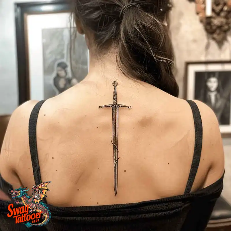 130 Sword on Back Tattoo Design Ideas: Symbol of Strength 16 sword on back tattoo