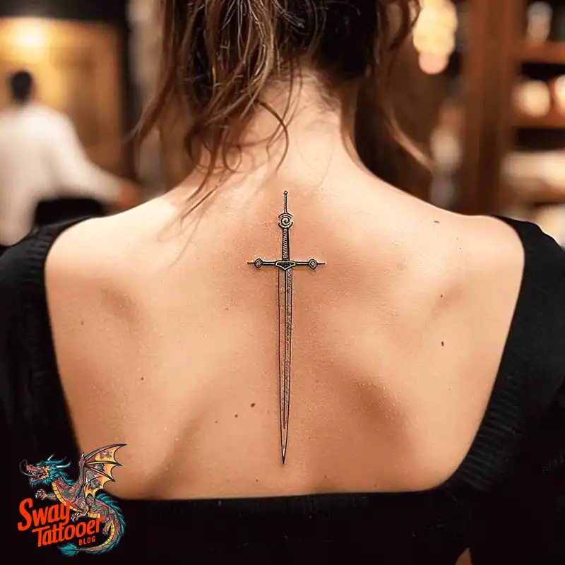 130 Sword on Back Tattoo Design Ideas: Symbol of Strength 15 sword on back tattoo