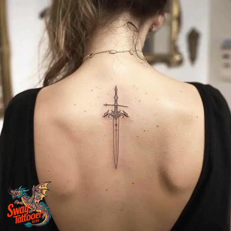 130 Sword on Back Tattoo Design Ideas: Symbol of Strength 13 sword on back tattoo