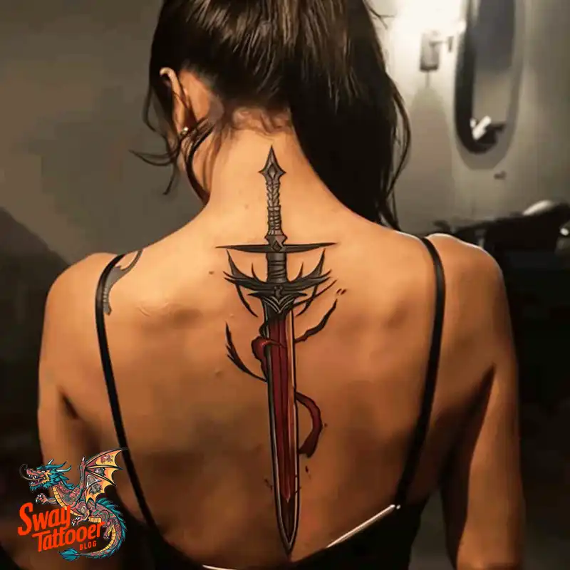 130 Sword on Back Tattoo Design Ideas: Symbol of Strength 12 sword on back tattoo
