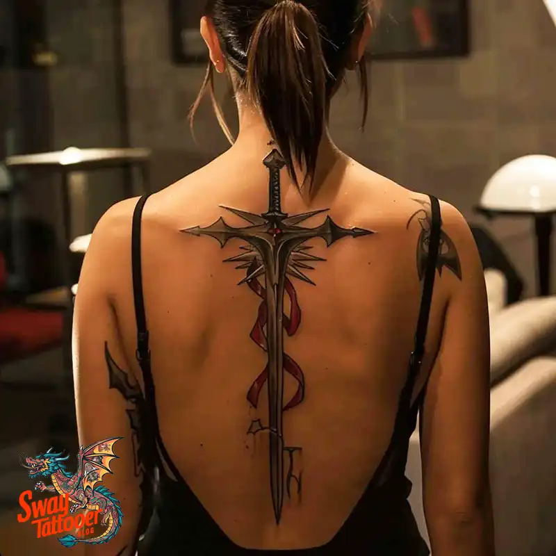 130 Sword on Back Tattoo Design Ideas: Symbol of Strength 11 sword on back tattoo