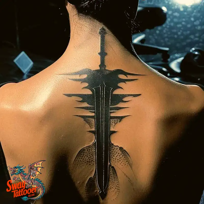 130 Sword on Back Tattoo Design Ideas: Symbol of Strength 10 sword on back tattoo