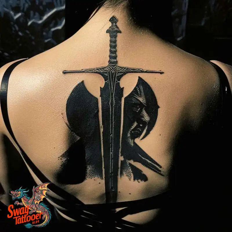 130 Sword on Back Tattoo Design Ideas: Symbol of Strength 9 sword on back tattoo
