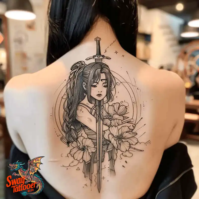 130 Sword on Back Tattoo Design Ideas: Symbol of Strength 114 sword on back tattoo