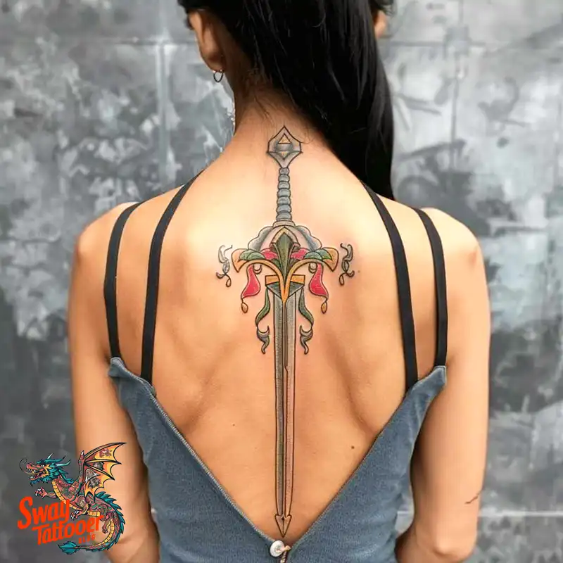 130 Sword on Back Tattoo Design Ideas: Symbol of Strength 108 sword on back tattoo