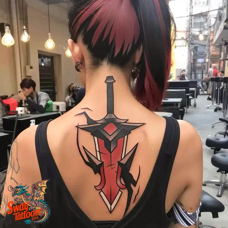 130 Sword on Back Tattoo Design Ideas: Symbol of Strength 107 sword on back tattoo