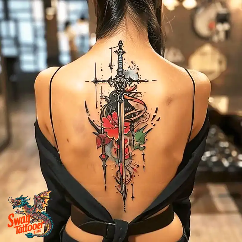 130 Sword on Back Tattoo Design Ideas: Symbol of Strength 96 sword on back tattoo