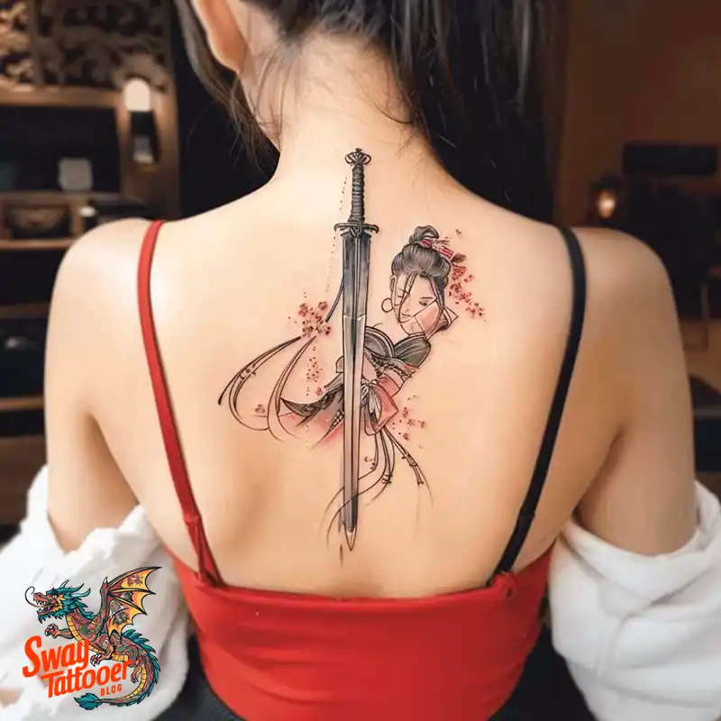 130 Sword on Back Tattoo Design Ideas: Symbol of Strength 94 sword on back tattoo