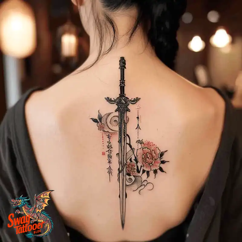 130 Sword on Back Tattoo Design Ideas: Symbol of Strength 93 sword on back tattoo