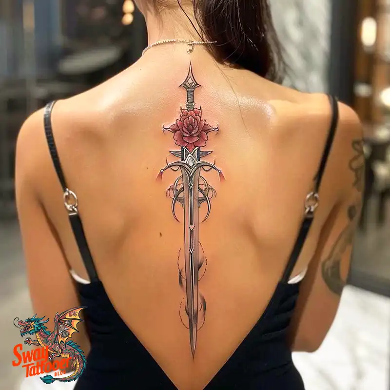 130 Sword on Back Tattoo Design Ideas: Symbol of Strength 92 sword on back tattoo