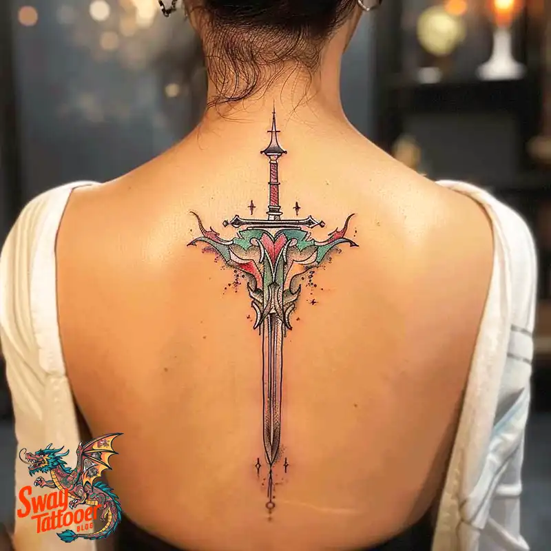 130 Sword on Back Tattoo Design Ideas: Symbol of Strength 85 sword on back tattoo