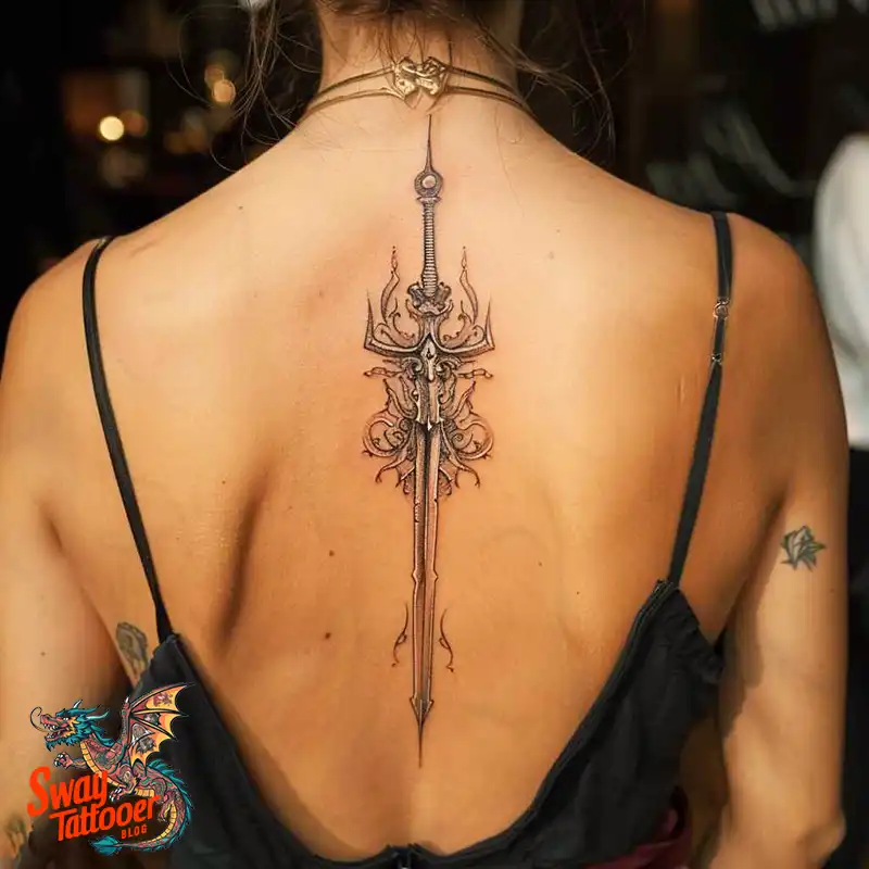 130 Sword on Back Tattoo Design Ideas: Symbol of Strength 86 sword on back tattoo