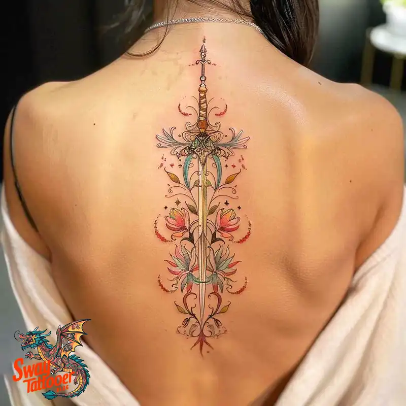 130 Sword on Back Tattoo Design Ideas: Symbol of Strength 87 sword on back tattoo