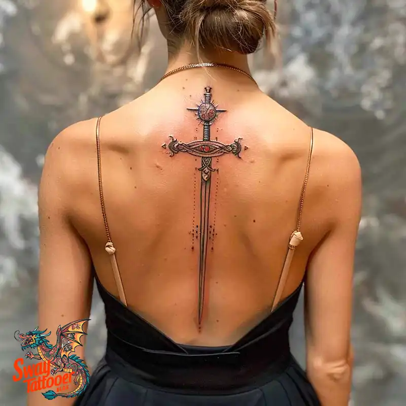 130 Sword on Back Tattoo Design Ideas: Symbol of Strength 89 sword on back tattoo