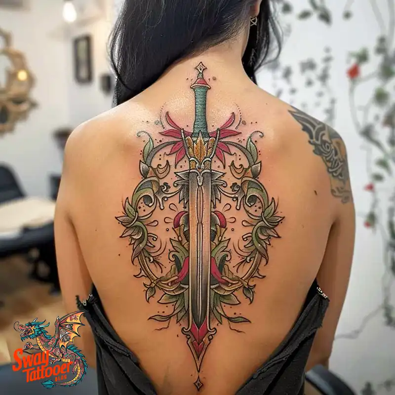 130 Sword on Back Tattoo Design Ideas: Symbol of Strength 82 sword on back tattoo