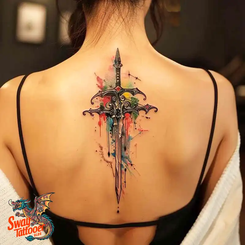 130 Sword on Back Tattoo Design Ideas: Symbol of Strength 81 sword on back tattoo