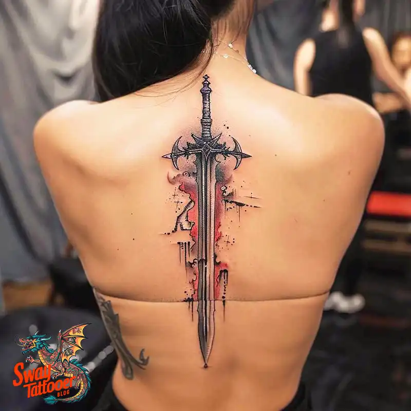 130 Sword on Back Tattoo Design Ideas: Symbol of Strength 79 sword on back tattoo