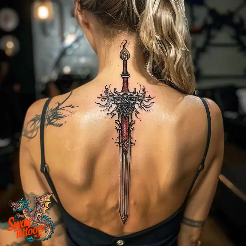 130 Sword on Back Tattoo Design Ideas: Symbol of Strength 73 sword on back tattoo