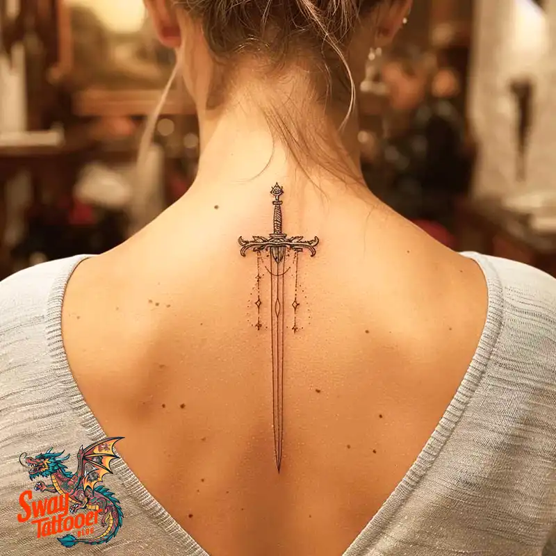 130 Sword on Back Tattoo Design Ideas: Symbol of Strength 70 sword on back tattoo