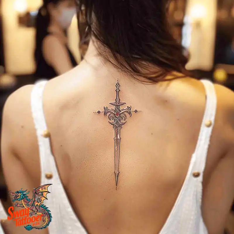 130 Sword on Back Tattoo Design Ideas: Symbol of Strength 68 sword on back tattoo
